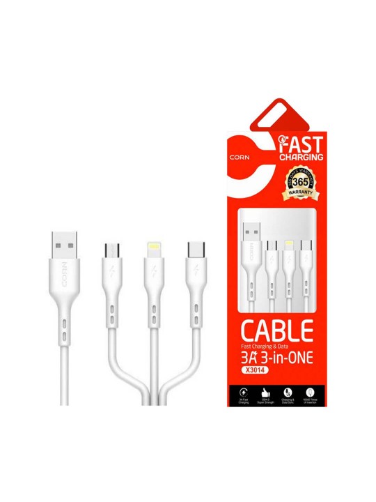 CORN Data Cable - 3-in-ONE MICRO | TYPE-C | LIGHTNING